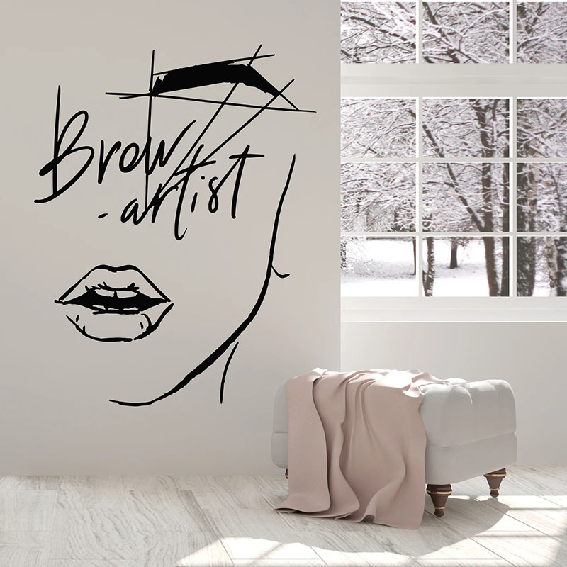 Beauty Makeup Artist - Astratto Ragazza Viso Decalcomania Della Parete