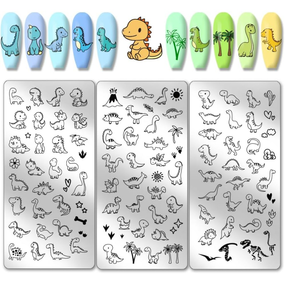 Nail Art Stamping Kit - 3 piastre per timbri per unghie