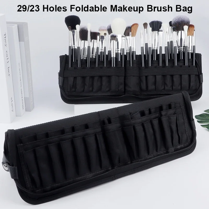 Blush Brush Kabuki - Borsa per pennelli per trucco pieghevole