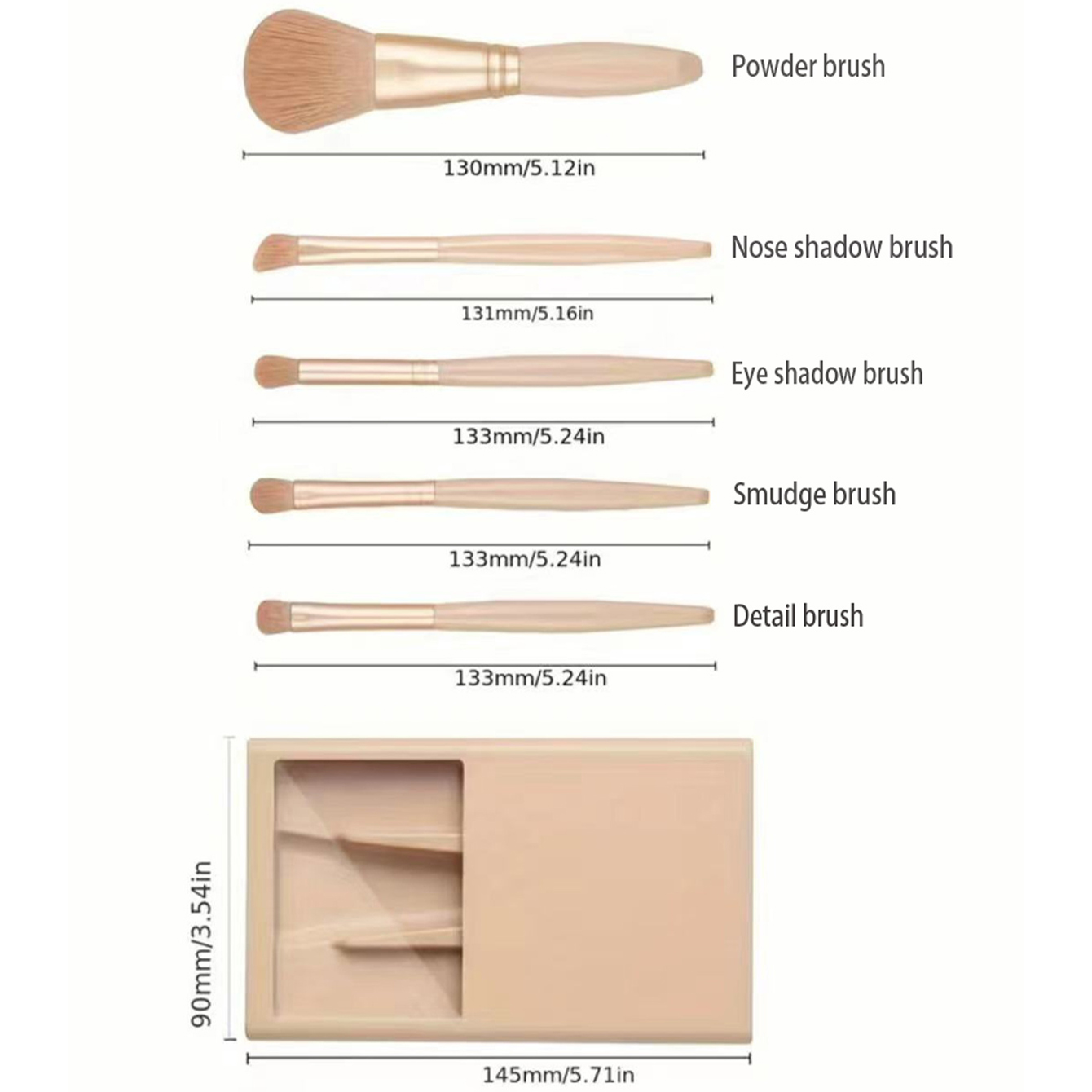 Kit di pennelli cosmetici da 5 - Beauty Makeup Box Set recensione e prezzo